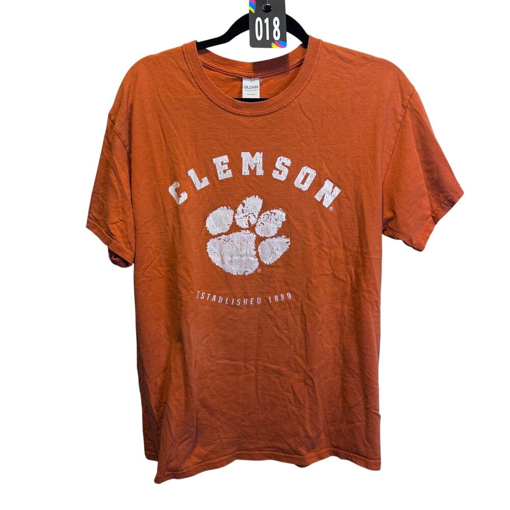 Clemson Tigers Orange Graphic T Shirt Mens Large Gildan Heavy Cotton College